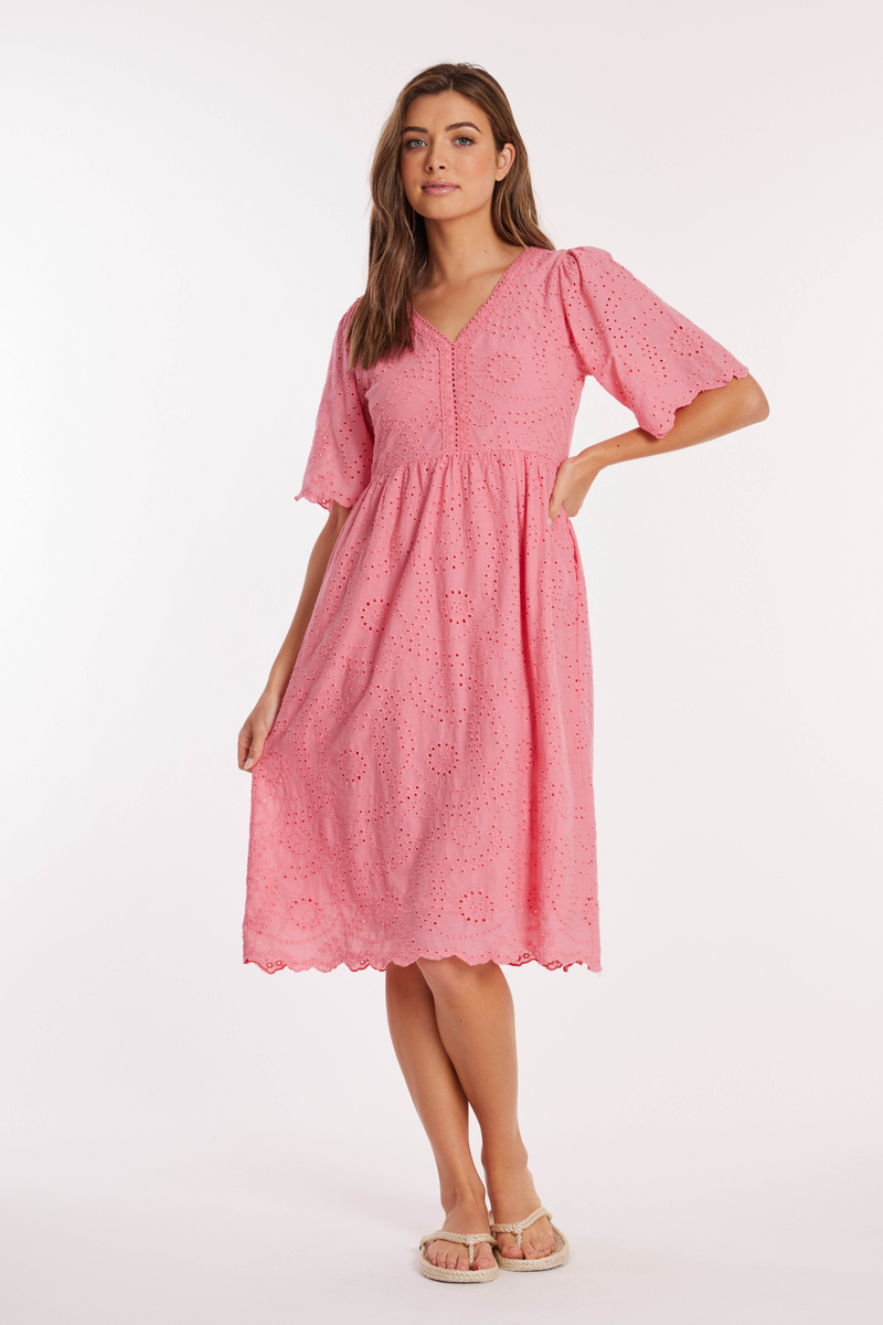 Flowy Elbow Sleeves Midi Lace Dress mododoc Los Angeles Flowy Elbow Sleeves Midi Lace Dress mododoc Los Angeles