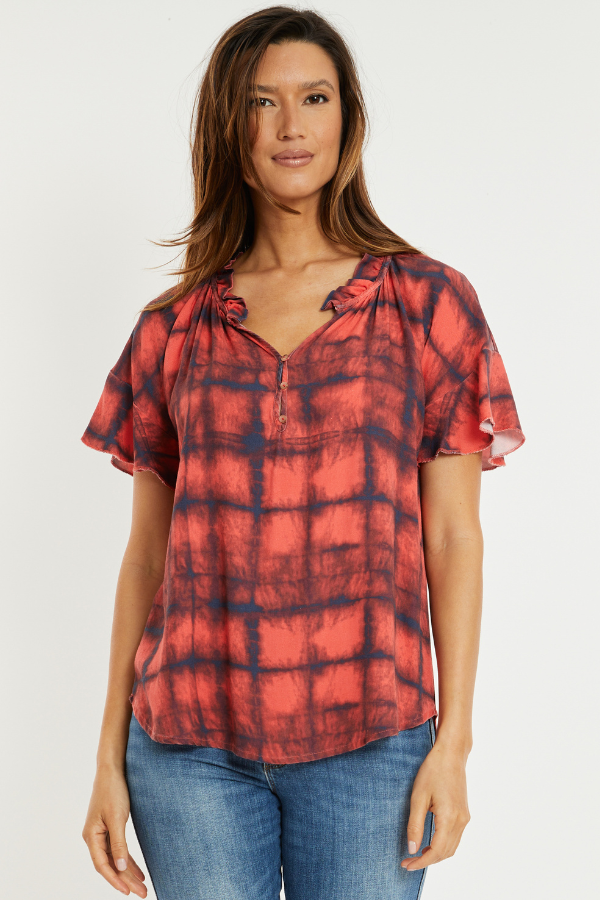 Drop Armhole S/S Ruffle Top