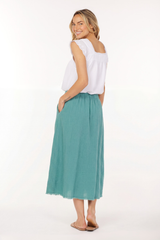 Flare Hem Midi Skirt