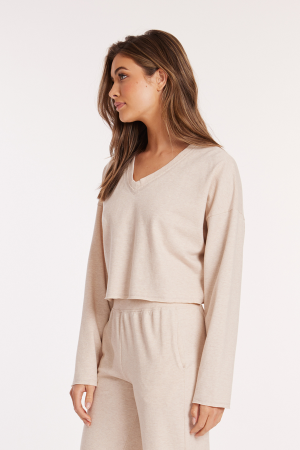 L/S V-Neck Boxy Sweatshirt