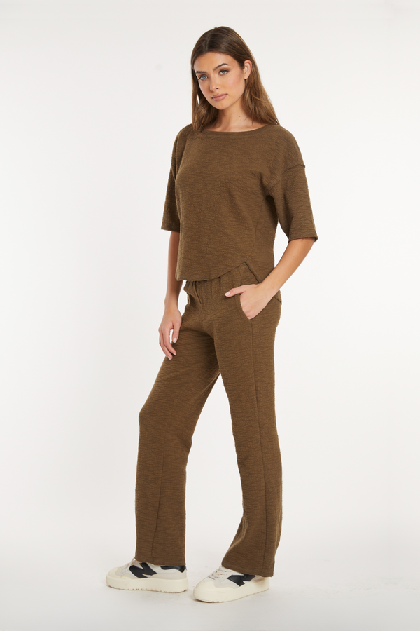 Long Straight Leg Pull-On Pants