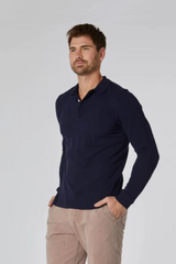 "Wilbur" Long Sleeve 3 Button Polo