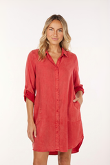Roll-Up L/S Shirt Dress