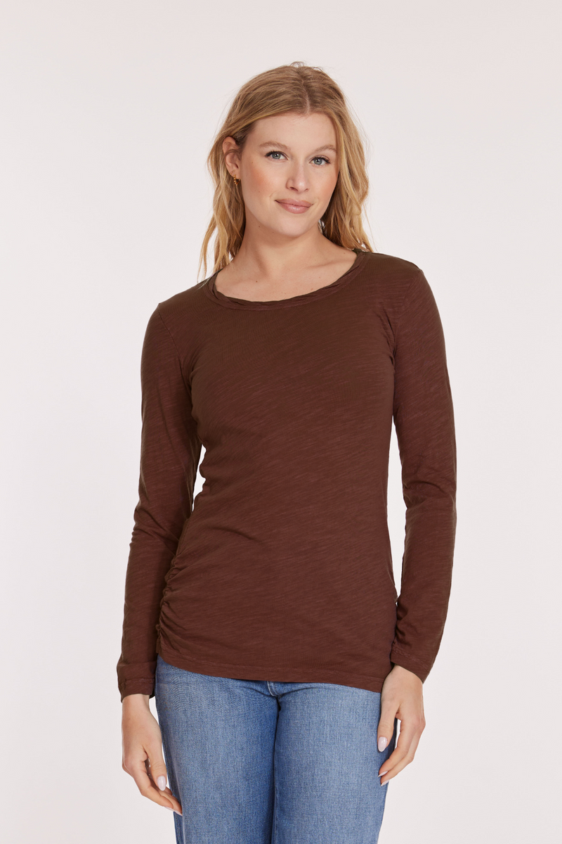 L/S Twisted Scoop Neck Tee