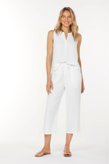 Ribbed Waist Midi Pants