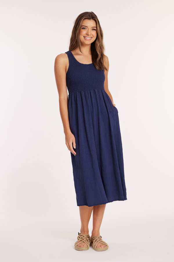 Smocked Tank Midi Dress