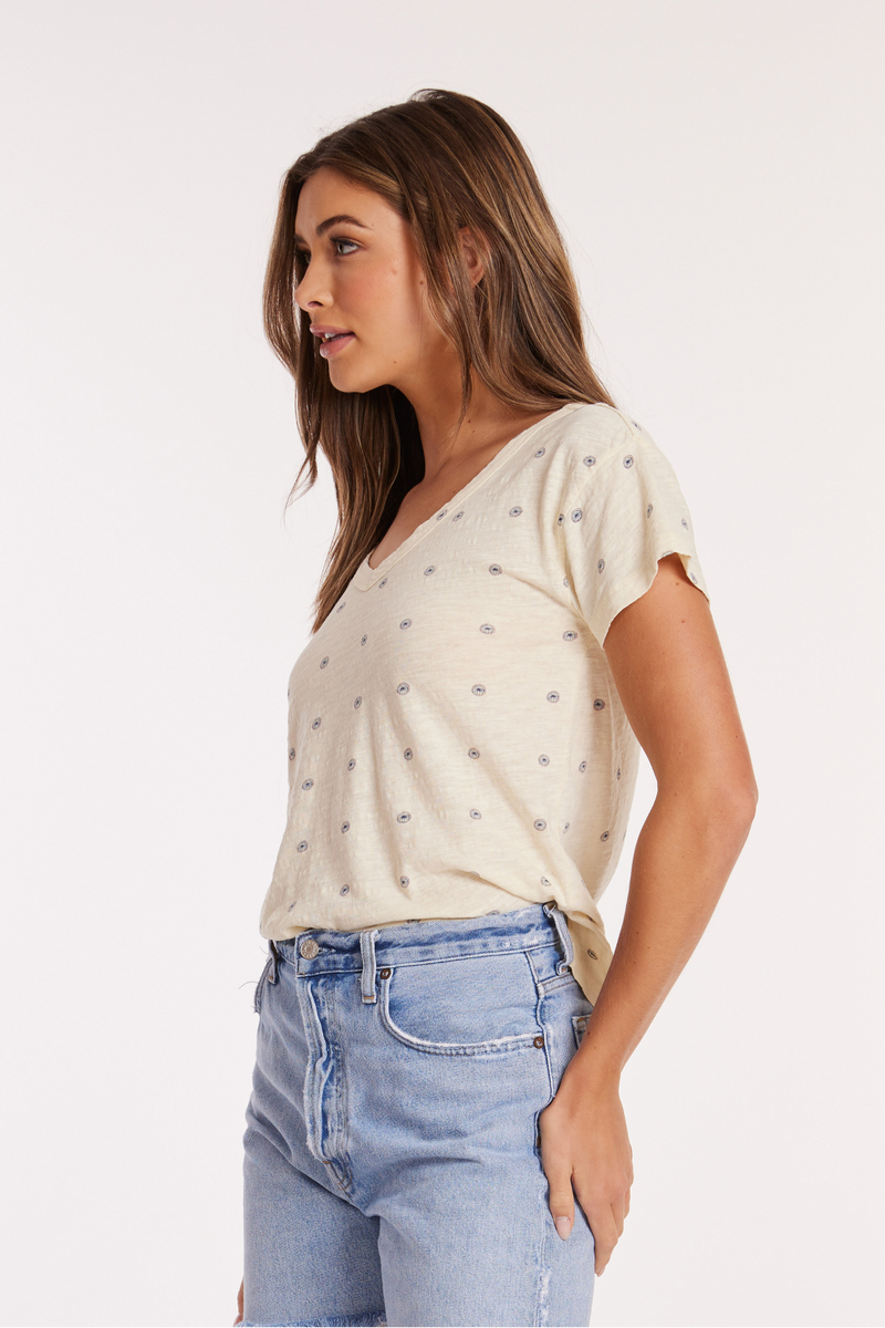 S/S Open V-Neck Tee