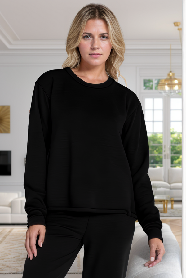 Long Sleeve Split Hem Detail Sweatshirt