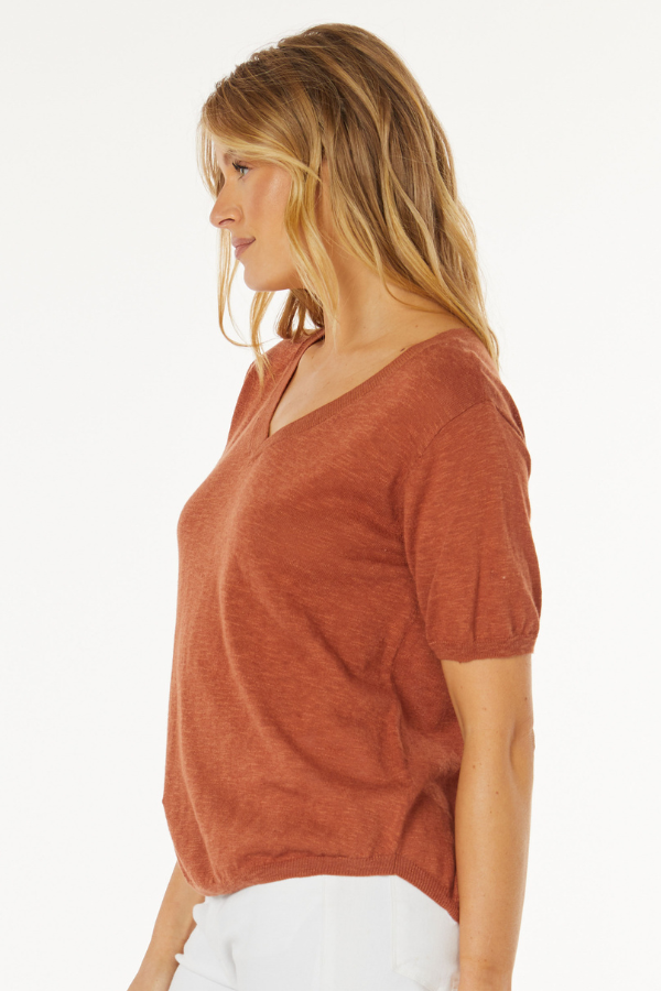 Short Sleeve V-Neck Summer Sweater