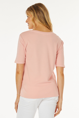 Half Sleeve V-Neck Easy Tee