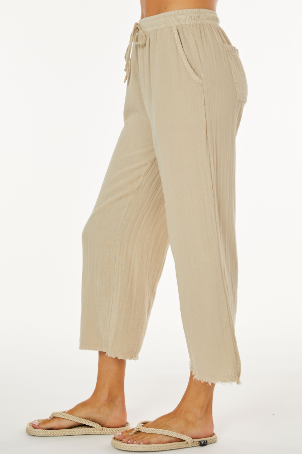 Ribbed Waist Midi Pant