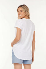 V-Neck Tee w/ curve hem