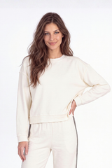 L/S Boxy Crew Top w/ side trim
