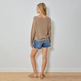 Long Sleeve Boatneck Crop Sweater